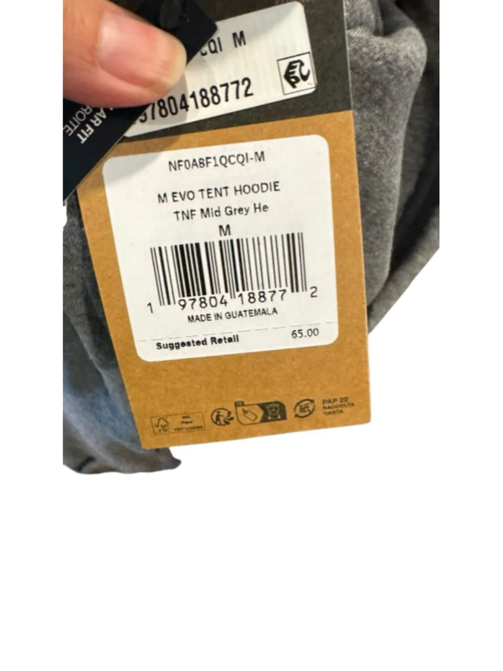 Men's The North Face Grey M Evo Tent Hoodie M
